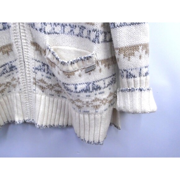 Eddie Bauer 'Grandpa' Tribal Knit Cardigan Women Size XL Wool Blend Front Pocket - Picture 3 of 10